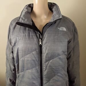North Face goose down grey jacket coat, women's XL